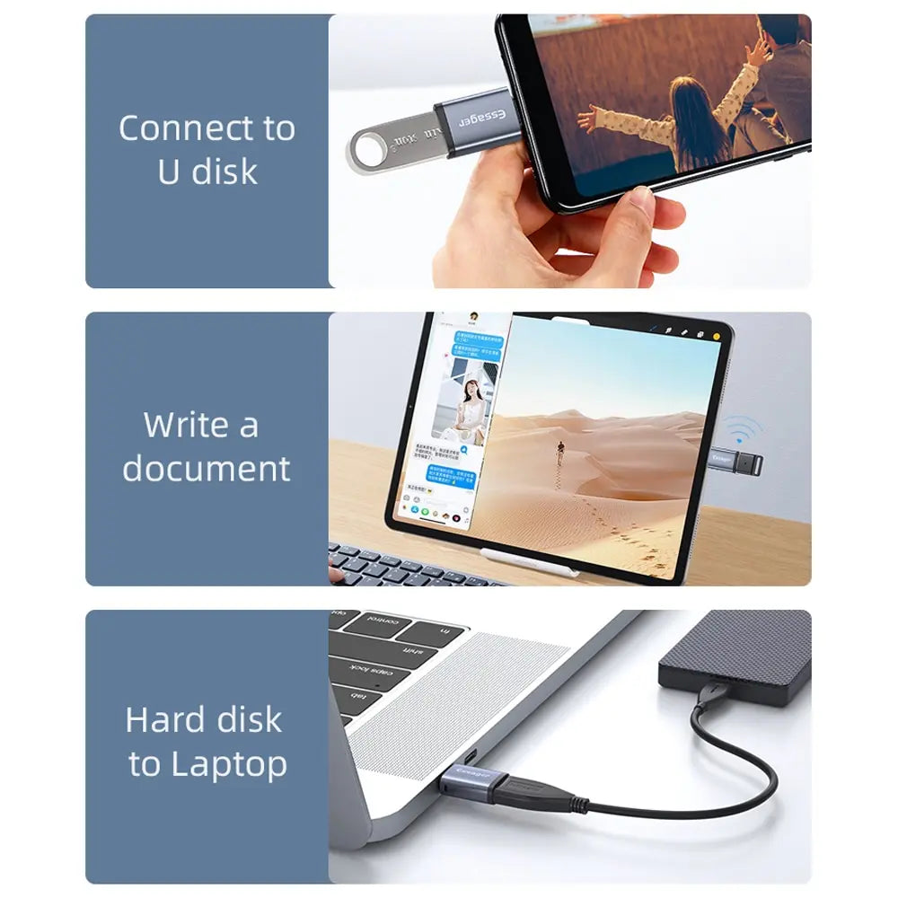 OTG Adapter Type C USB 3.0 Type C USB C Male to USB Female Converter for Macbook Xiaomi Samsung S20 USBC OTG Connector