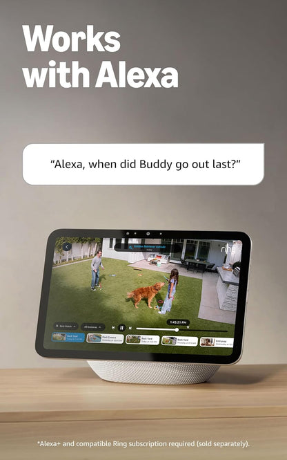 Outdoor Cam (Stick up Cam), Weather-Resistant Home or Business HD Security Camera, Live View, Color Night Vision, Two-Way Talk, Motion Alerts, Works with Alexa, White
