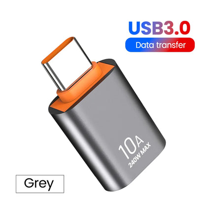 6Pcs 10A OTG USB 3.0 to Type C Adapter USB Female to Type C Male Fast Charging Converter USB to Type C OTG for Xiaomi Laptop PC