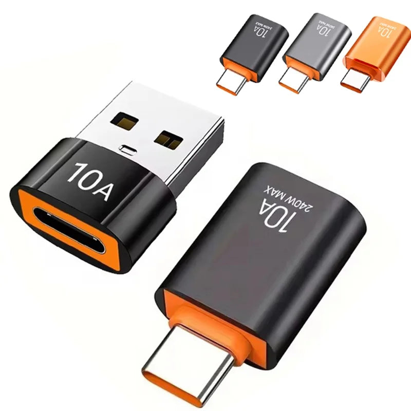 6Pcs 10A OTG USB 3.0 to Type C Adapter USB Female to Type C Male Fast Charging Converter USB to Type C OTG for Xiaomi Laptop PC