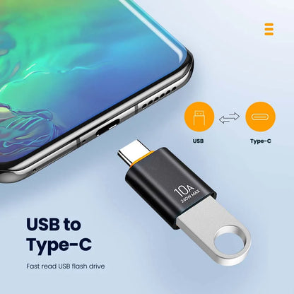 6Pcs 10A OTG USB 3.0 to Type C Adapter USB Female to Type C Male Fast Charging Converter USB to Type C OTG for Xiaomi Laptop PC